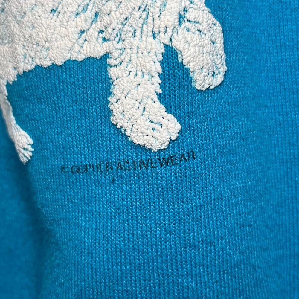 Vintage 90s Kitty Cat Kittens Granny Wrap Around Collared Sweatshirt Large - Picture 7 of 7